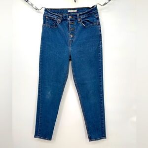 Levi's Mom Jeans‎ Women’s Size 28 High Rise Button Fly Tapered Leg Dark Wash